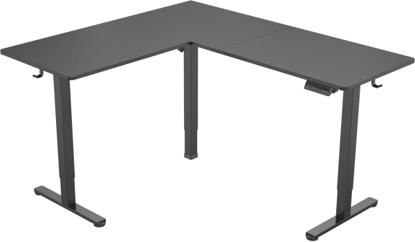 Стол для компьютера Cactus CS-EDXL 160x140x72см электропривод столешница МДФ черный каркас черный