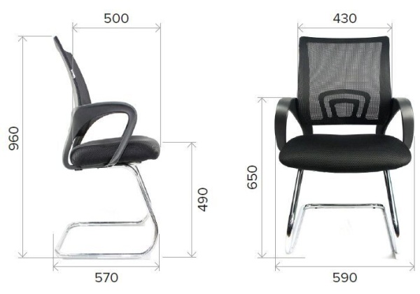 Кресло на полозьях EverProf EP-696 CF Сетка Черный