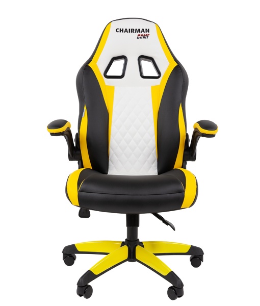 Кресло игровое Chairman Драйв 15 черный / желтый / белый